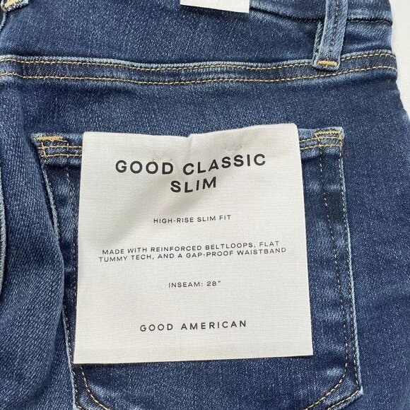 NEW GOOD AMERICAN Women's Jeans Good Classic Slim Size 4/27 Blue - Picture 3 of 7